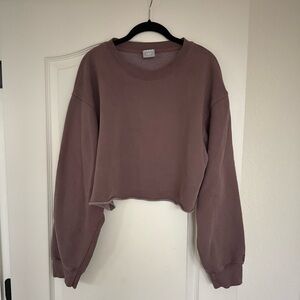 Aritzia TNA Cozy Fleece Cropped Sweatshirt, size: XL, lightly worn